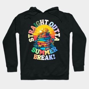 Summer Vacations - Straight Outta Adventure under Glowing Skies with Books Hoodie